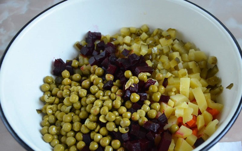 нарезанные овощи