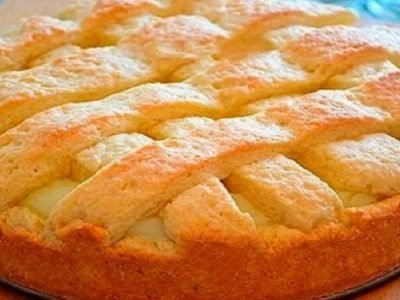 Яблочный пирог с кремом