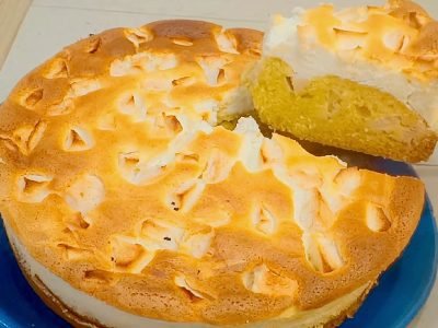 Яблочный пирог с творожной прослойкой