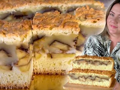 Яблочный пляцек с пудингом от Лилии Цвит