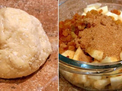 Яблочный рулет из творожного теста