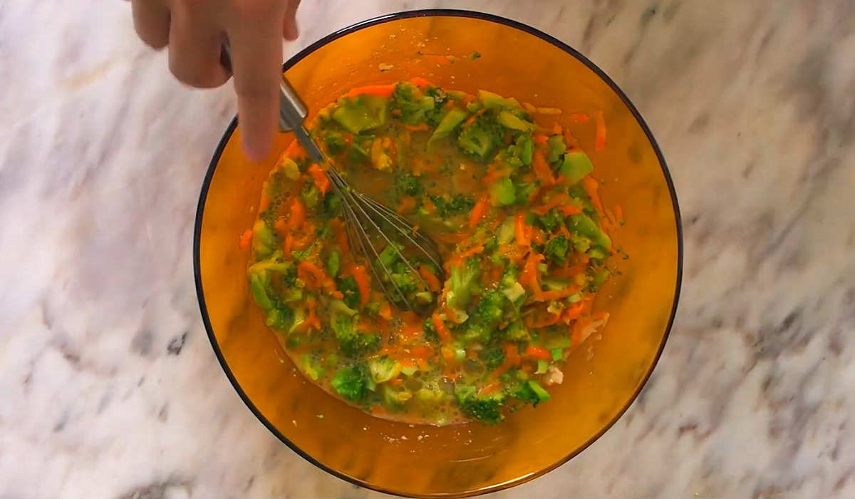 овощи в яичной смеси