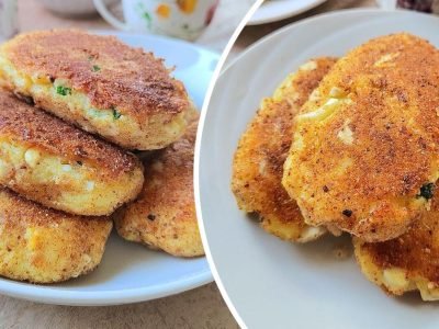 Яичные котлеты с зеленым луком