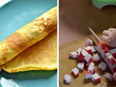 Яичный рулет с начинкой