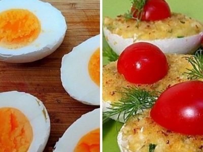 Яйца, жаренные в скорлупе