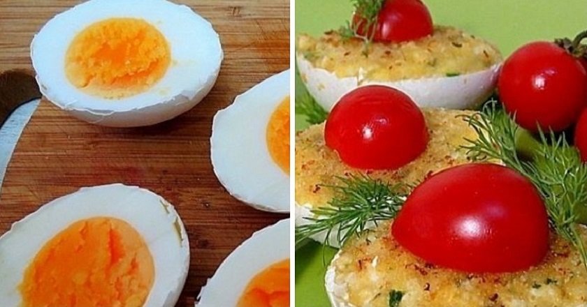 Яйца, жаренные в скорлупе