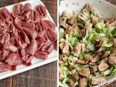 Замечательная закуска из куриных сердечек