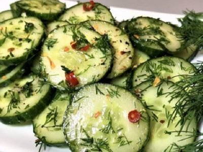 Закуска из свежих огурцов