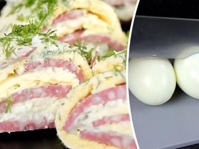 Закуска из вареных яиц и плавленого сыра