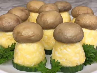 Закуска из яиц и сыра «Грибочки»