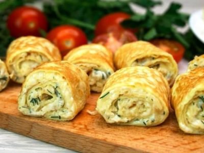 Закуска из яичных блинов