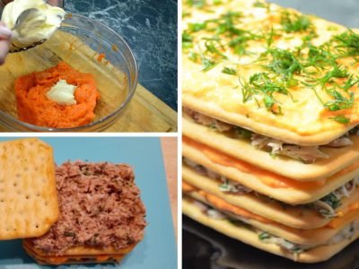 Закуска на крекерах