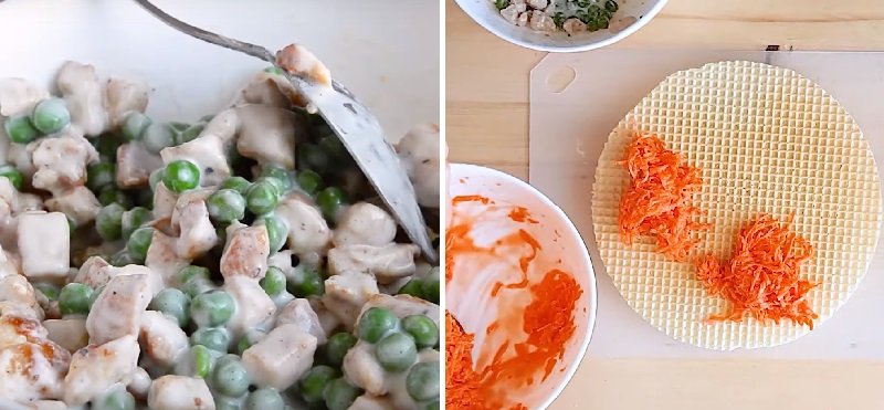 вафельный торт с курицей