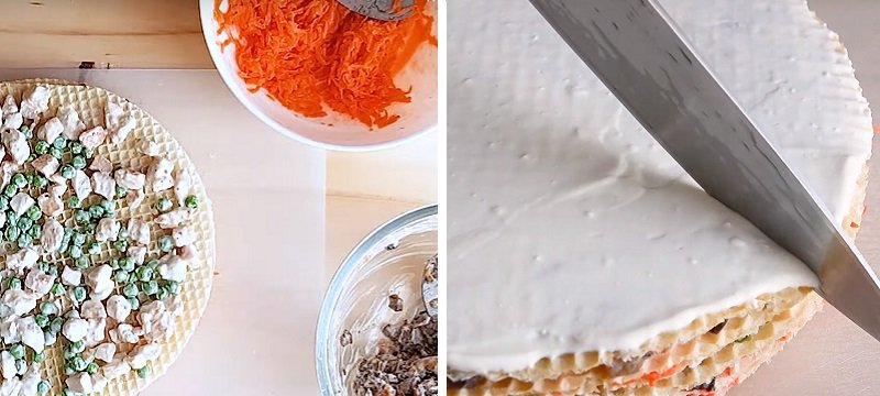 закусочный торт с курицей