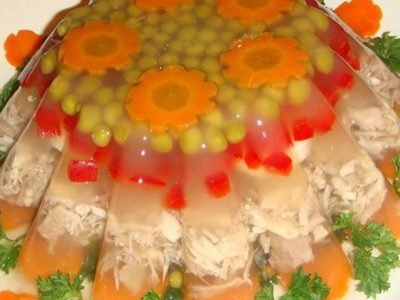 Заливное с курицей