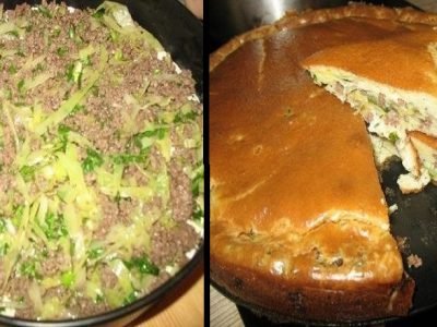 Заливной пирог с капустой