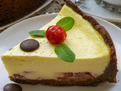 Заливной пирог с вишней