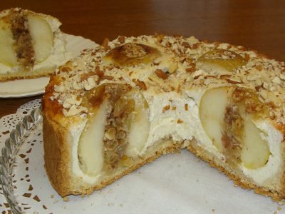 Заливной пирог с яблоками