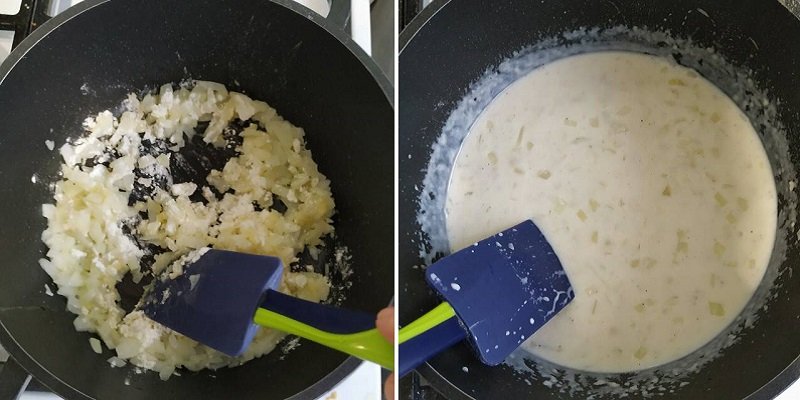 лук на сковороде