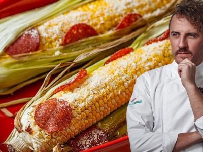 Запеченная кукуруза с салями от Евгения Клопотенко