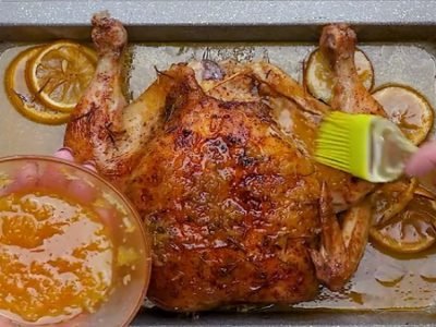 Запеченная курица с лимоном