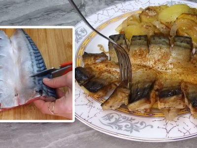 Запеченная скумбрия с картошкой на праздничный стол