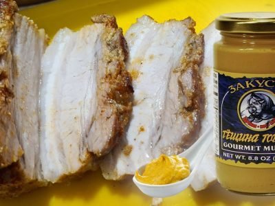 Запеченное сало с горчицей в фольге