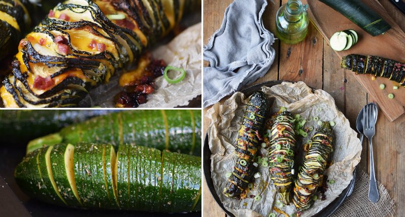 запеченные цукини с беконом и сыром