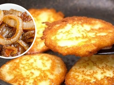 Запеченные драники с луком