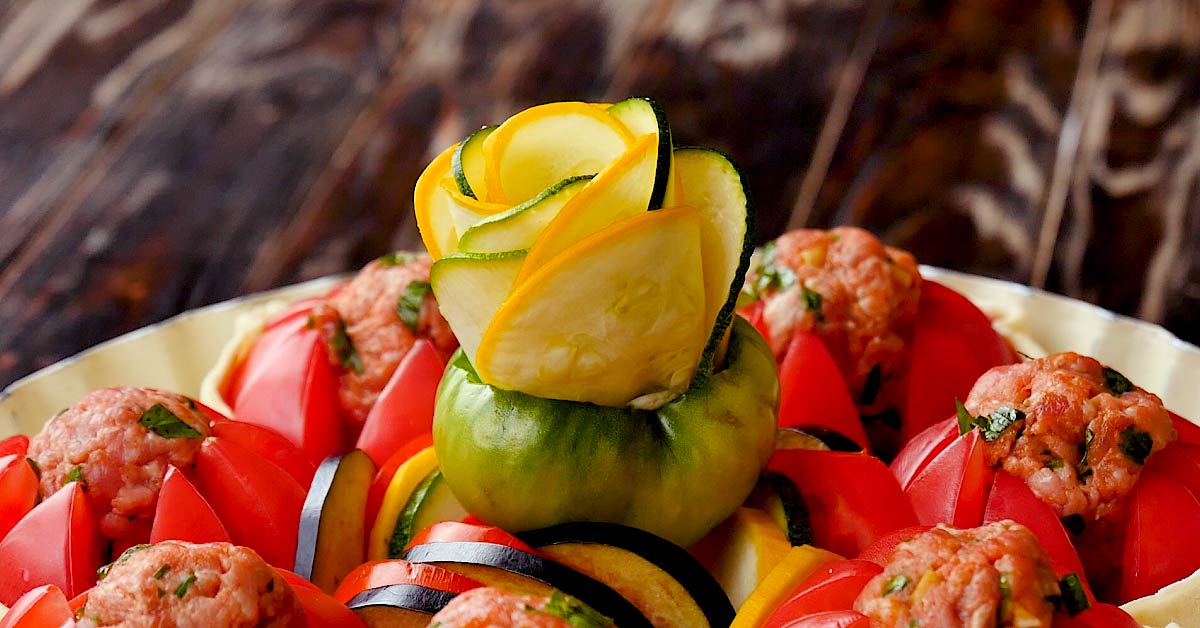 «тюльпан» из зеленого помидора