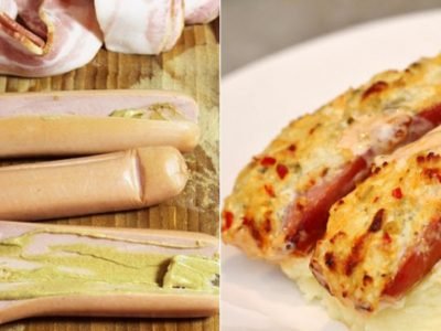 Запеченные в духовке сосиски