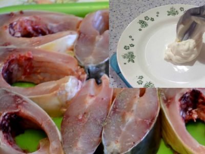 Запеченный карп в сметанном соусе