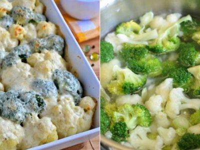 Запеканка из брокколи и цветной капусты