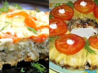 Запеканка из кабачков с фаршем