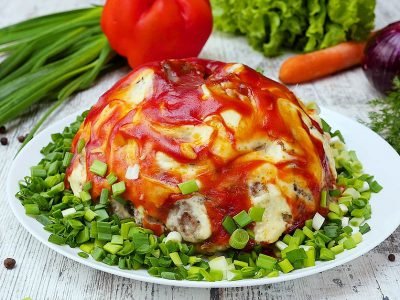 Запеканка из картофельного пюре с фаршем