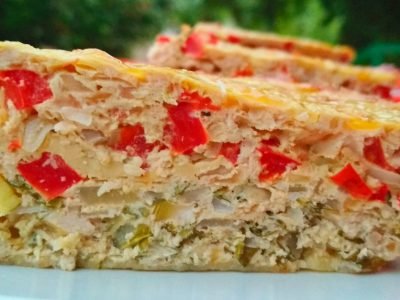 Запеканка из овощей с фаршем