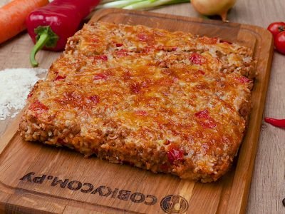 Запеканка с фаршем и рисом