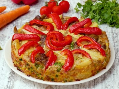 Запеканка с говяжьей печенью