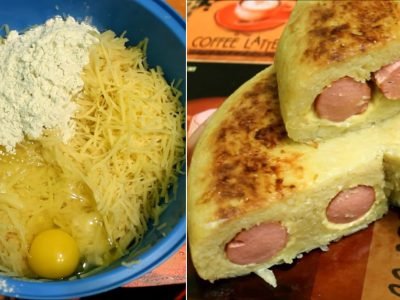 Запеканка с сосисками и сыром