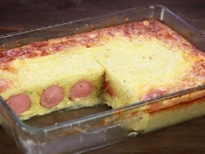 Запеканка с сосисками