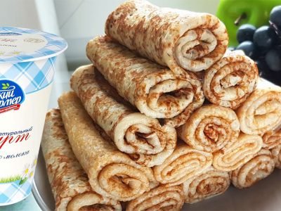 Заварные блины на йогурте