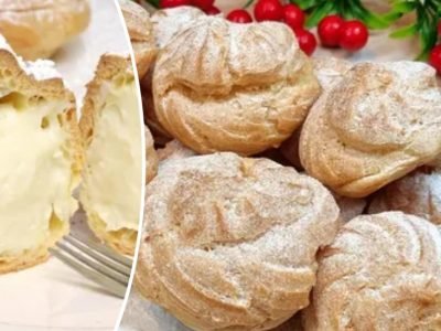 Заварные пирожные с белковым кремом