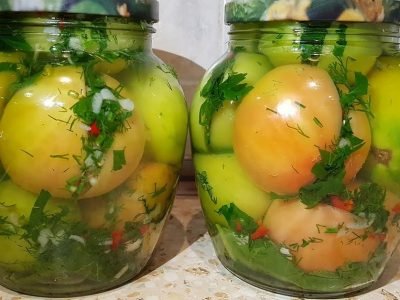 Зеленые помидоры по-кавказски на зиму