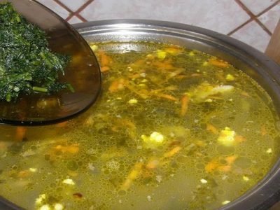 Зеленый борщ на сыворотке