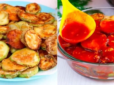 Жареные кабачки в томатном соусе