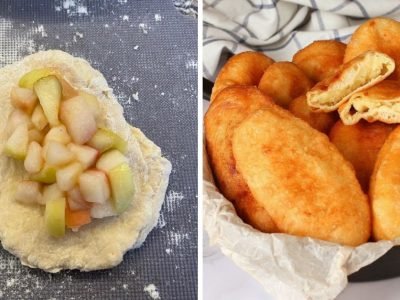 Жареные пирожки с яблоками