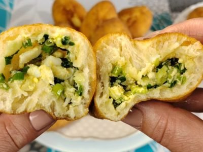 Жареные пирожки с яйцом и зеленым луком