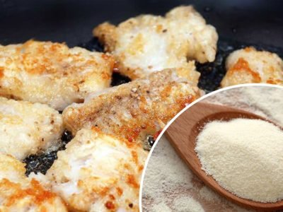 Жаренный в манке минтай