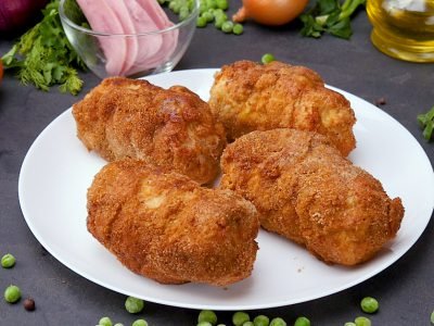 Зразы с ветчиной и горошком